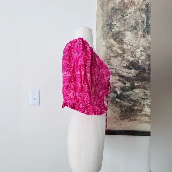 Anthropologie Banjanan Agatha Crop Top in Pink Size Large $185 - Picture 5 of 14